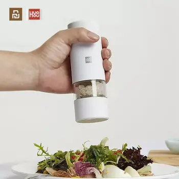 Huohou esmeril Eléctrico Automático de Molino de Pimienta Y Sal de Luz LED de 5 Modos de Peper Especias Cereales Pulverizador Para Cocinar