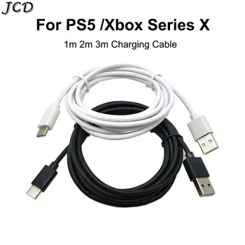 JCD Cable de Alimentación para PS5/Xbox Serie S X Controlador USB Tipo C 1m/2m/3m Cargador Cable de Carga para Interruptor NS Lite Gamepad