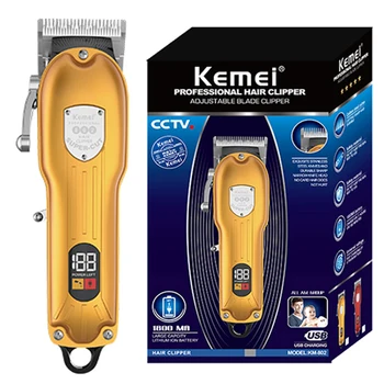 Kemei peluquería profesional recortadora de pelo para los hombres recargable clipper pelo inalámbrico eléctrico del pelo de la barba, máquina cortadora kit