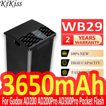 KiKiss Potente Batería WB29 3650mah para Godox Witstro AD200 AD200PRO AD200 PRO (AD200 de la Batería)