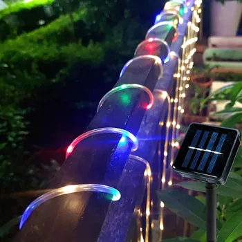 La Cuerda de neón Tubo Flexible de LED de Luces de Hadas Impermeable Signo Solar del LED Cadena de Luces de Hadas De la Calle Garland Hogar BRICOLAJE Decoración