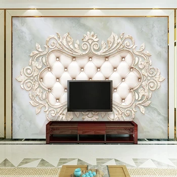 La foto de fondo de pantalla Europeo de Mármol 3D Patrón Suave de la Bolsa de Mural de Papel de Pared de la Sala de TV del Dormitorio de Lujo de la Decoración del Hogar, Papel De Parede 3D