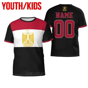 La juventud de los Niños Nombre Personalizado Número de Egipto, País de la Bandera 3D T-shirts Ropa T camisa de Niño Niña Camisetas Tops de Regalo de Cumpleaños de NOSOTROS Tamaño