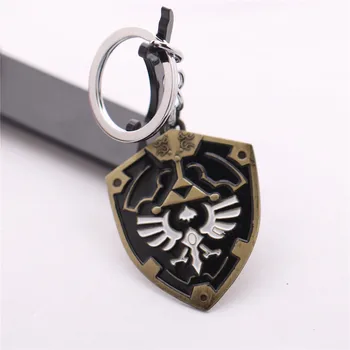 La-Leyenda-de-Zeldas Esmalte Llavero de Metal Escudo anillo de llaves Key Finder para las Mujeres los Hombres los Fans de Colección de la Joyería de Regalo de Cumpleaños