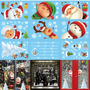 La Navidad Pegatinas De Ventana De Feliz Navidad Decoraciones Para El Hogar De Navidad Engomada De La Pared De La Habitación De Los Niños De La Pared Calcomanías Nuevo Año 2021