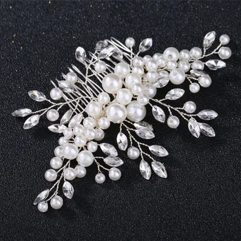 La perla de la Boda Peines para el Pelo diamantes de Imitación de Accesorios para el Cabello para las Mujeres Cabeza de Adornos de Joyería Tocado de Novia Peinado de Herramientas de Diseño