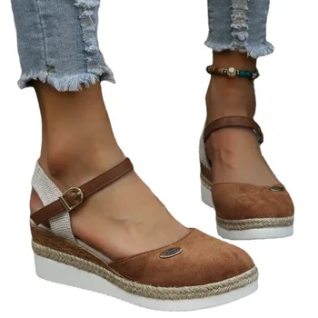 Las cuñas de las mujeres sandalias de verano nueva cubierta de zapatos de los pies clásicas sandalias de las mujeres 2023 tacones sandalias sandalias de plataforma
