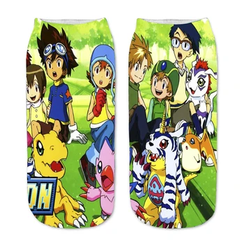 Las Mujeres de los hombres calcetines de Cosplays Adolescente Hip Hop Casual Calcetines Para el Anime Digimon Adventure Calcetines de Impresión de dibujos animados para Adultos Calcetines