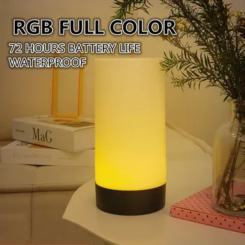LED de Ambiente Festivo Parte Interior de la Decoración de la Tabla de colores RGB Cilíndrico Lámpara de Mesa