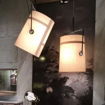 LED lámpara colgante de estilo Sencillo y Moderno Giratorio de Arpillera Cubo Dormitorio Colgando Sala de estar Decoración de luces de los armarios del dormitorio decoración para el hogar