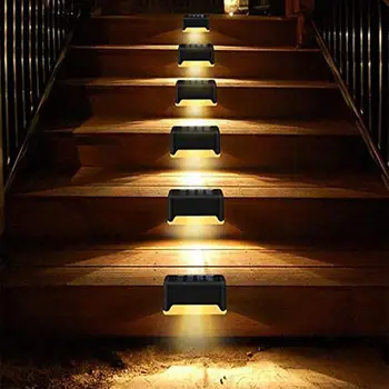 LED Lámpara Solar Ruta de acceso de la Escalera al aire libre Impermeable de la Luz de Pared de Patio Patio al aire libre de la Luz de la Decoración del Jardín del Paisaje de la Luz de la Barandilla de la Luz