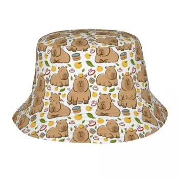 Lindo Carpincho Baño Patrón de Sombrero de Cubo para las Mujeres de los Hombres de Viajes Amante de los Animales Sombrero de Sol de Harajuku Empacar para las Vacaciones de Pesca Sombreros de Bob