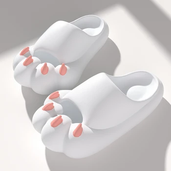 Lindo Gato Pata de Zapatillas de Plataforma de las Mujeres de Interior cuarto de Baño Diapositivas de las Mujeres 2023 Zapatos de Verano Suave de Eva Niñas de Playa, Chanclas Sandalias