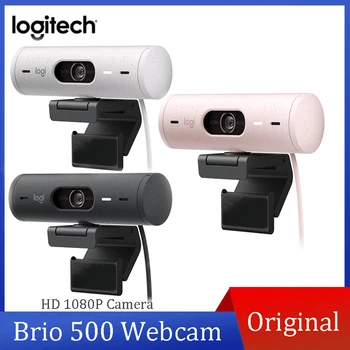 Logitech BRIO 500 Webcam HD de 4 Megapíxeles Gran Angular Webcam con Micrófono de Corrección de Luz HD PC Web de la Clase de Video Conferencia