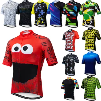 Los hombres de dibujos animados Rojo Jersey de Ciclismo Transpirable Ropa Ciclismo Mtb Jersey de Bicicleta de Montaña de la Camisa Tops de Bicicleta de Carretera, Equipo de Camisetas de Bicicletas