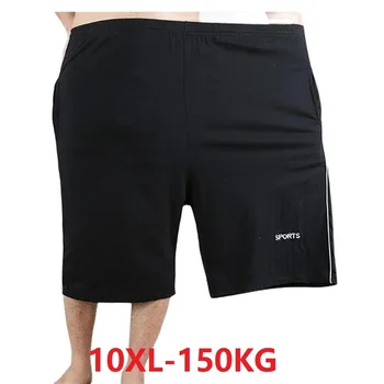 Los hombres de más el tamaño de los pantalones cortos de algodón de tamaño más 8XL 9XL 10XL cintura 142cm de verano grande elástico de los deportes casual suelto tamaño grande 58 cortos
