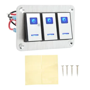 Luces de Control Panel de interruptores de palanca Interruptor De encendido y Apagado de la Luz Azul 5 Pin 3 de la Pandilla Resistente al Desgaste Resistente al Impacto para UTVs