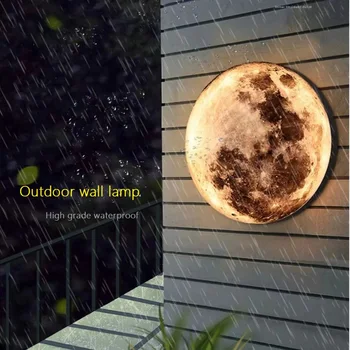 Luna Lámpara de Pared de Aluminio de la Iluminación al aire libre Impermeable de IP65 Acrílico Para Exteriores Decorativos Darden