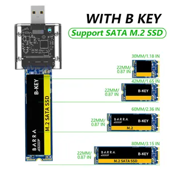 M2 SSD Caso de M. 2 a USB 3.0 Gn 1 5 gbps de Alta velocidad SSD Recinto para SATA M. 2 NGFF SSD 2242 2260 2280mm de la Tarjeta de Adaptador de Accesorios