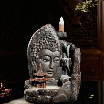 Manualidades Creativas Buda Incienso En El Incensario De Piedra Delantal De Reflujo Quemador De Incienso