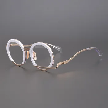 Masahiro Maruyama gafas de Japón personalizadas hechas a mano de forma irregular montura redonda de marco retro óptico de la lente