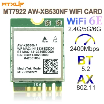 MediaTek Wi-Fi 6E MT7922 AW-XB530NF tarjeta LAN inalámbrica 802.11 AX WiFi bluetooth BT 5.2 adaptador de 2400Mbps NGFF M2 de la Tarjeta de