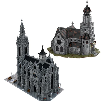 Medieval Campanario de la Catedral de Reinos Castillo de la Construcción de Bloques de Andrew Modular de la Iglesia de la Arquitectura de Ladrillo Modelo de Juguete de los Niños de Regalo