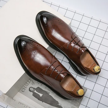 Mens Zapatos Formales De Oxford Zapatos Para Hombres Italiano Zapatos De Vestir De Boda De Lujo Zapatos De Punta De Moda Los Zapatos De Cuero