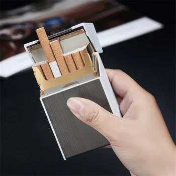 Metal portátil Recargable del Cigarrillo Caso Con el más Ligero de 20pcs Capacidad Impermeable USB Recargable Cigarrillo Caso De los Hombres Regalos