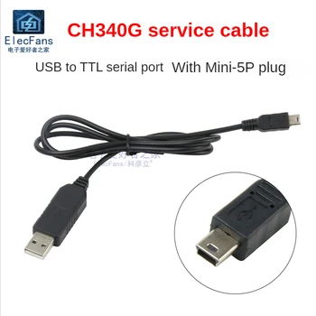 Mini-Enchufe 5P CH340G Cepillo de Cable STC Downloader USB A TTL RS232 Actualizar Puerto Serie del Módulo de
