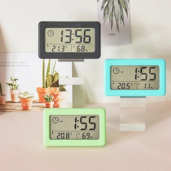 Mini Reloj de digitaces del Coche de Escritorio Reloj de Medidores de Reloj Mini LCD Digital de Pantalla Electrónica de Viaje Reloj De la Oficina en Casa Escritorio Relojes