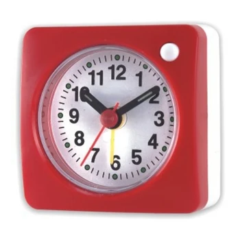 Mini Reloj despertador de la Mesilla de 6x6cm Reloj despertador de Viaje con Repetición y la Luz, en Silencio Sin Marcando Analógico de Cuarzo, funciona con Pila