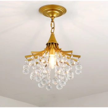 Moderna lámpara de Cristal de Iluminación de Interiores Para el Dormitorio de Techo, Lámparas de araña de Oro Negro lustres de cristal Avize Accesorios de Luz