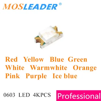 Mosleader SMD 0603 LED 4000PCS Rojo Amarillo Azul Verde Blanco Warmwhite Naranja, Rosa, Púrpura, azul Hielo 1608 de diodos emisores de Luz