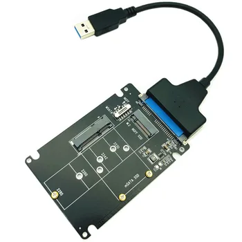 mSATA a SATA Adaptador B m.2 SSD SATA a SATA Adaptador de Tarjeta mSATA m.2 NGFF a Convertidor USB para mSATA+M. 2 2 en 1 SSD HDD Vertical
