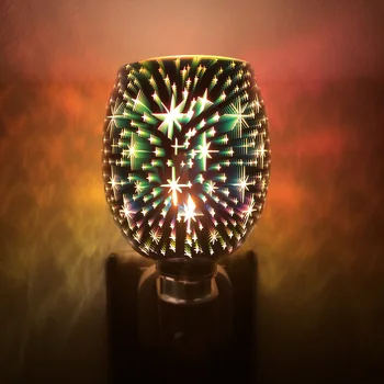 Más reciente 3D de Cristal de Luz de la Noche de Aceite Eléctrica Calentador de la Cera del Quemador de la Oficina de la Casa de Incienso de Aceite más Cálido Aroma Decorativa Lámpara de Noche