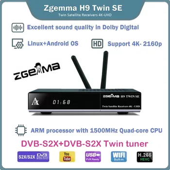 Más reciente 4K UHD Zgemma H9 GEMELAS SE Linux + Android Dual OS 2*DVB-S2X TV Satélite gemelo Receptor de TV T2-MI WIFI Integrado en Caliente en España