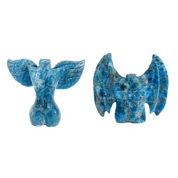 Naturales de Cristal Hombre de Cuerpo de la Mujer con Alas Figurita de Adorno Azul de Apatita Diosa Guerrera de la Escultura Para la Curación de la Decoración del Hogar, de Regalo
