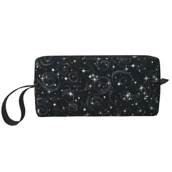 Negro Astrónomos Star Portable Bolsas de Bolsas de Maquillaje estuche de Cosméticos para Viajar Acampar Fuera de la Actividad de artículos de Tocador de la Joyería Bolsa de