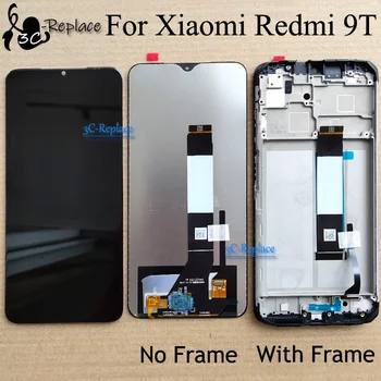 Negro Original 6.53 Pulgadas Para el Xiaomi Redmi 9T M2010J19SG Pantalla Lcd de Pantalla Táctil Digitalizador Asamblea de Reemplazo / Con Marco