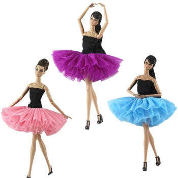 NK 3 piezas Conjunto de Baile Vestido Corto Vestido de Ballet Moderno de la Ropa de la Moda de la Falda de Accesorios Para Barbie Doll Niño Niña de Juguete de Regalo