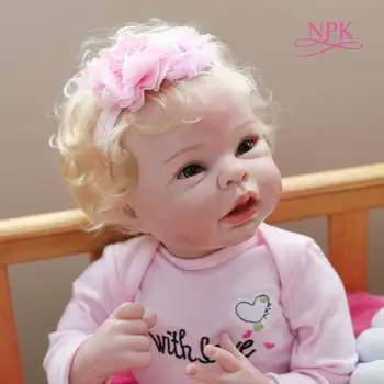 NPK 55CM de arte de la muñeca realista cuerpo suave 100% hecho a mano detallada de la pintura de coleccionables reborn baby doll