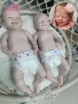 NPK Bebe Reborn Doll 22 Pulgadas Reales Recién nacido Bebé Reborn Levi completo de Vinilo Sin pintura Inacabada de la Muñeca de las Piezas de DIY Kit en Blanco