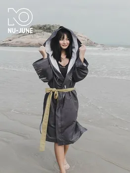 Nu-JuneX eólica offshore prenda con capucha capa de toalla de natación buceo caliente albornoz túnica absorbente de secado rápido que los hombres y las mujeres