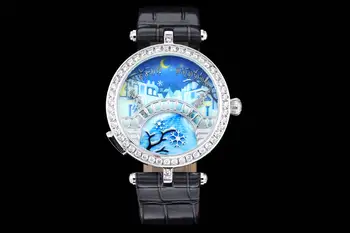 Nueva 38mm Mujeres Hombres Par de Reloj de Cuarzo Amante de la Puente Gir Chico Metting Diamante de la Cz Cristal de Zafiro reloj de Pulsera de Amor de relojes de Lujo
