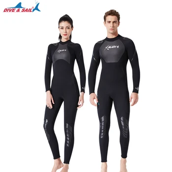 Nueva 3MM de Neopreno Traje de Buceo de los Hombres de Una Pieza de Manga Larga Protección contra el Sol Surf Traje de abrigo de Mujer de Buceo Deportes acuáticos trajes de baño