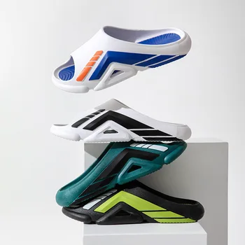Nueva Moda de Verano de los Hombres de EVA Zapatillas de Casa de Interior de Alta Suave de Fondo Sandalias de Moda de Calle al aire libre de Diapositivas Luz Zapatos de Playa