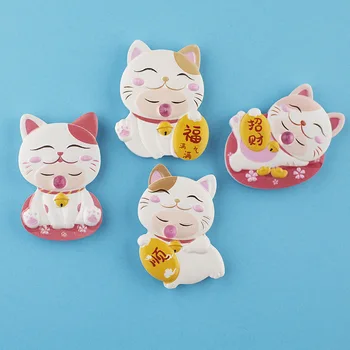 Nueva Resina Zhaocai Gato Refrigerador Pegatinas Lindo Gato 3D Estéreo Arte Creativo GiftHome Decoraciones
