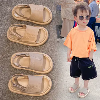 Nuevas Sandalias de los NIÑOS para los Niños de la Moda de Zapatos de Verano 1-3-6 Años Niñas Dedo del pie Abierto Mate de Cuero de la Pu Zapatos de las Sandalias de los Niños Zapatillas
