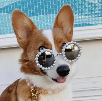 Nuevo Estilo Perro Mascota de la Perla de las Gafas de sol gafas Gafas de Props Accesorios Suministros de Gato Gafas Para Pequeñas y Medianas Perros Fotos YHC75